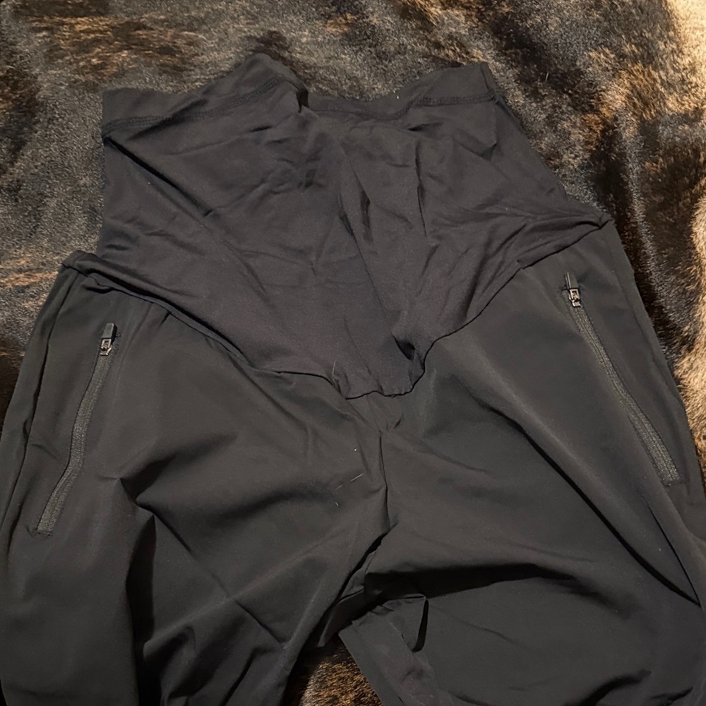 Black maternity joggers